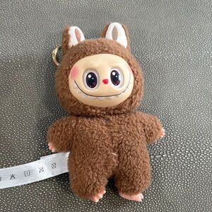 Brown Plush Monster Keychain Toy